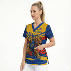 Personalised West Coast Eagles ANZAC Scrub Top Military Remembrance Australian Football Mascot Camouflage