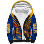 Personalised West Coast Eagles ANZAC Sherpa Hoodie Military Remembrance Australian Football Mascot Camouflage