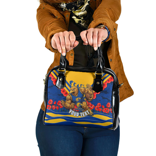 Personalised West Coast Eagles ANZAC Shoulder Handbag Military Remembrance Australian Football Mascot Camouflage