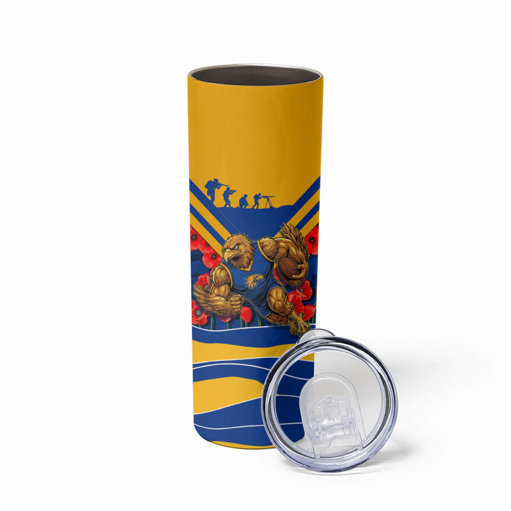 Personalised West Coast Eagles ANZAC Skinny Tumbler Military Remembrance Australian Football Mascot Camouflage