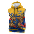 Personalised West Coast Eagles ANZAC Sleeveless Hoodie Military Remembrance Australian Football Mascot Camouflage