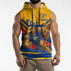 Personalised West Coast Eagles ANZAC Sleeveless Hoodie Military Remembrance Australian Football Mascot Camouflage
