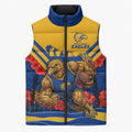 Personalised West Coast Eagles ANZAC Sleeveless Puffer Jacket Military Remembrance Australian Football Mascot Camouflage