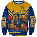 Personalised West Coast Eagles ANZAC Sweatshirt Military Remembrance Australian Football Mascot Camouflage