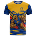 Personalised West Coast Eagles ANZAC T Shirt Military Remembrance Australian Football Mascot Camouflage