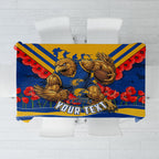 Personalised West Coast Eagles ANZAC Tablecloth Military Remembrance Australian Football Mascot Camouflage