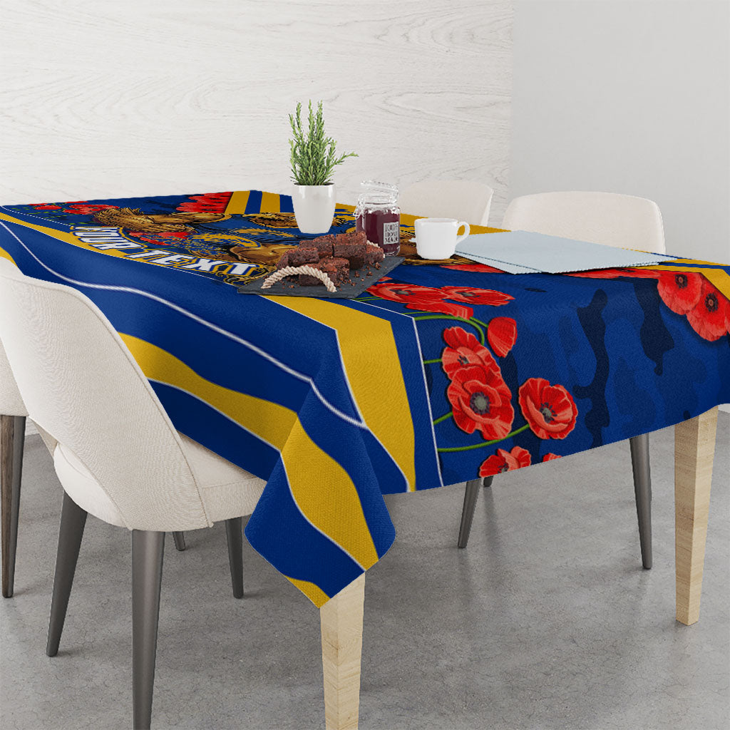 Personalised West Coast Eagles ANZAC Tablecloth Military Remembrance Australian Football Mascot Camouflage