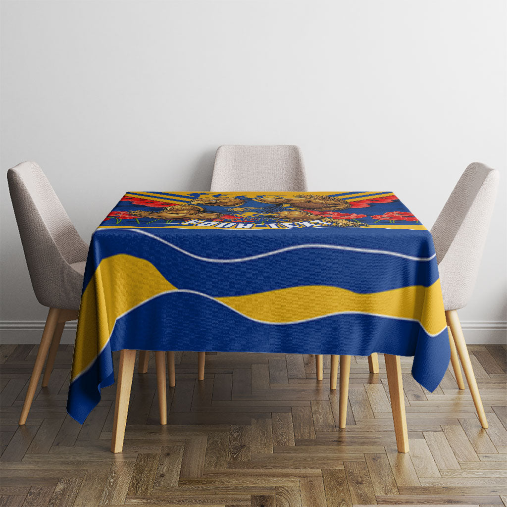 Personalised West Coast Eagles ANZAC Tablecloth Military Remembrance Australian Football Mascot Camouflage