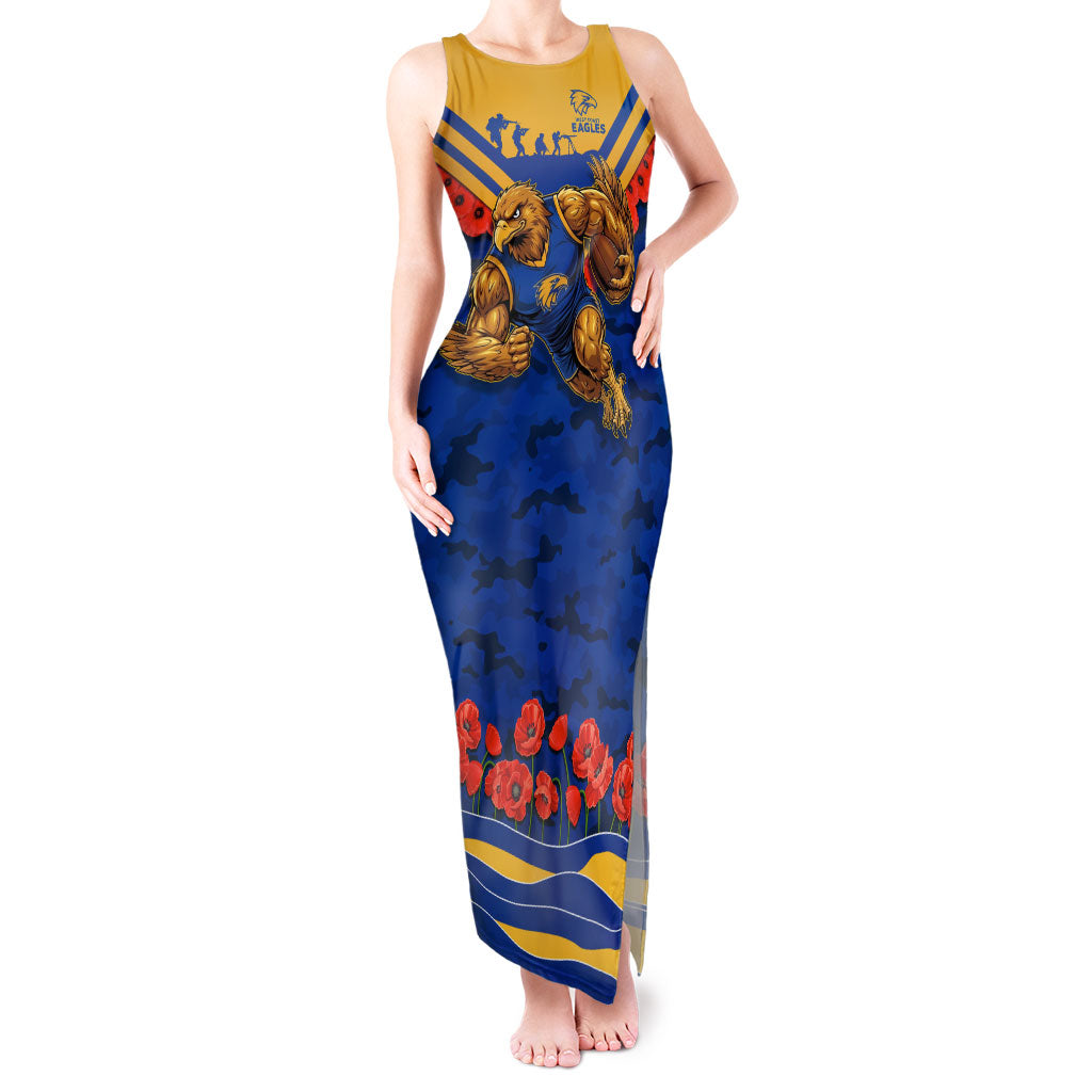 Personalised West Coast Eagles ANZAC Tank Maxi Dress Military Remembrance Australian Football Mascot Camouflage