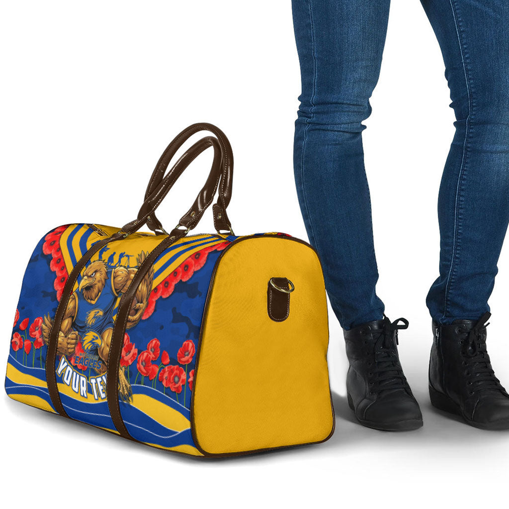 Personalised West Coast Eagles ANZAC Travel Bag Military Remembrance Australian Football Mascot Camouflage