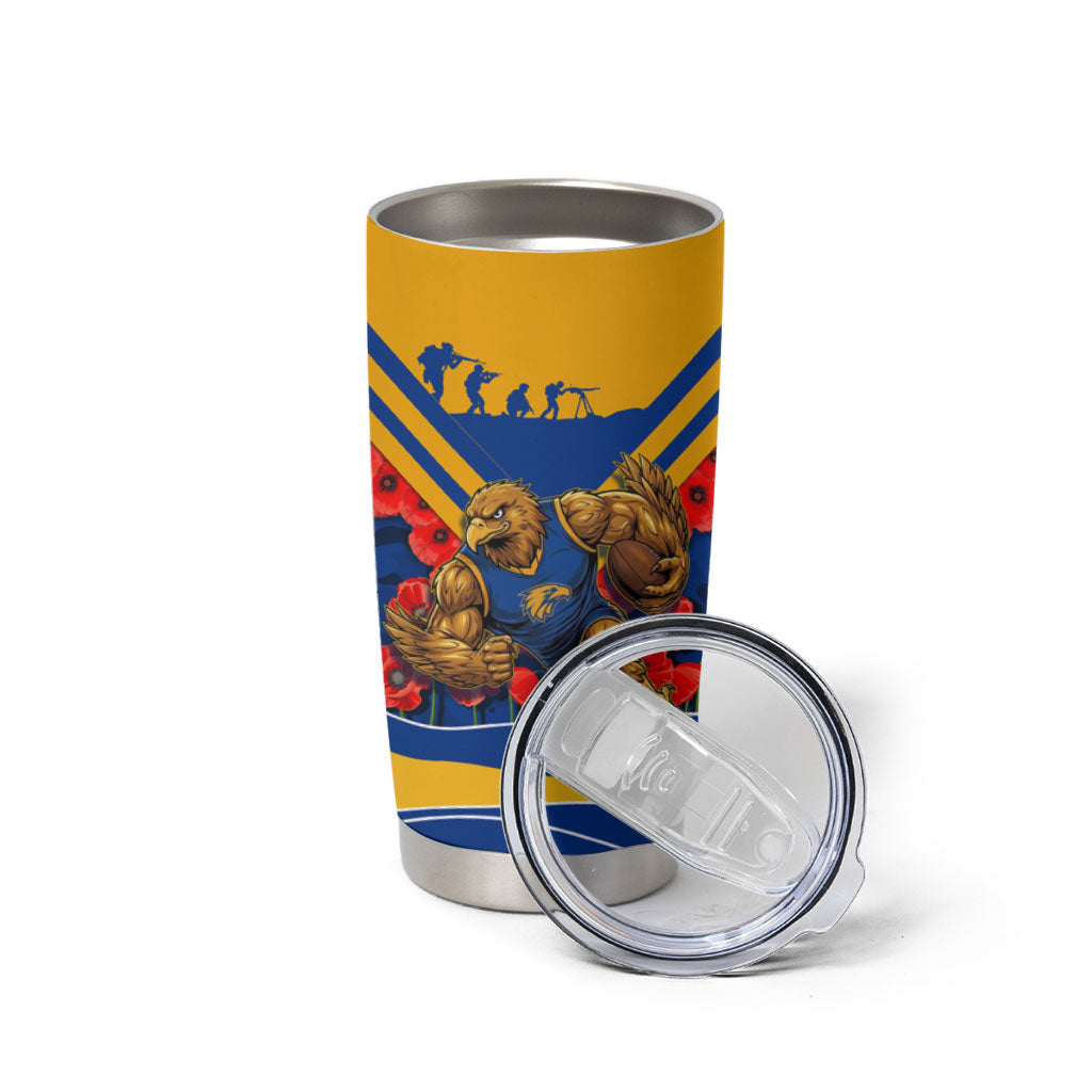 Personalised West Coast Eagles ANZAC Tumbler Cup Military Remembrance Australian Football Mascot Camouflage