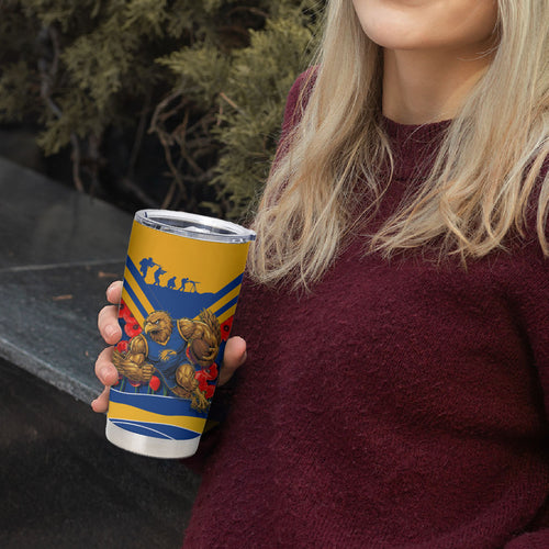Personalised West Coast Eagles ANZAC Tumbler Cup Military Remembrance Australian Football Mascot Camouflage