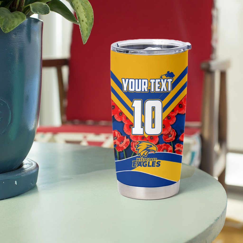Personalised West Coast Eagles ANZAC Tumbler Cup Military Remembrance Australian Football Mascot Camouflage