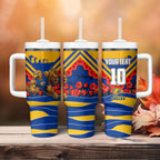 Personalised West Coast Eagles ANZAC Tumbler With Handle Military Remembrance Australian Football Mascot Camouflage