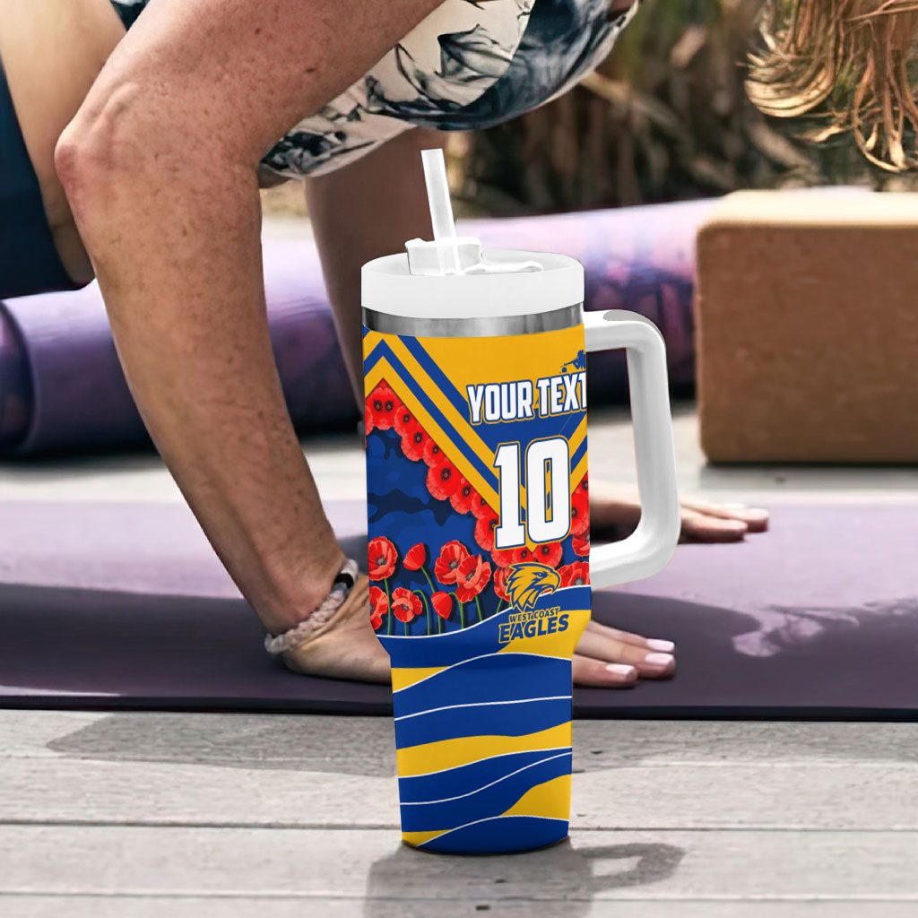 Personalised West Coast Eagles ANZAC Tumbler With Handle Military Remembrance Australian Football Mascot Camouflage