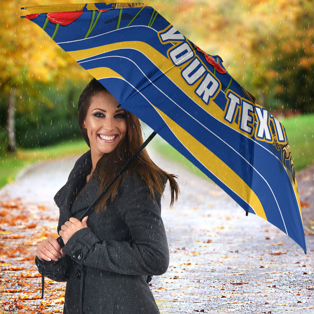Personalised West Coast Eagles ANZAC Umbrella Military Remembrance Australian Football Mascot Camouflage