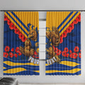 Personalised West Coast Eagles ANZAC Window Curtain Military Remembrance Australian Football Mascot Camouflage