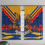 Personalised West Coast Eagles ANZAC Window Curtain Military Remembrance Australian Football Mascot Camouflage