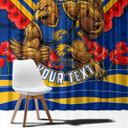 Personalised West Coast Eagles ANZAC Window Curtain Military Remembrance Australian Football Mascot Camouflage