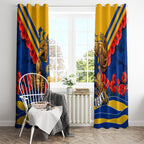 Personalised West Coast Eagles ANZAC Window Curtain Military Remembrance Australian Football Mascot Camouflage
