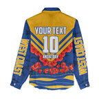 Personalised West Coast Eagles ANZAC Women Casual Shirt Military Remembrance Australian Football Mascot Camouflage