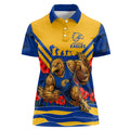 Personalised West Coast Eagles ANZAC Women Polo Shirt Military Remembrance Australian Football Mascot Camouflage