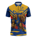 Personalised West Coast Eagles ANZAC Zipper Polo Shirt Military Remembrance Australian Football Mascot Camouflage