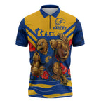 Personalised West Coast Eagles ANZAC Zipper Polo Shirt Military Remembrance Australian Football Mascot Camouflage