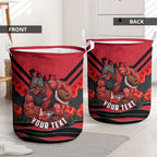 Personalised Essendon Bombers ANZAC Laundry Basket Military Remembrance Australian Football Mascot Camouflage