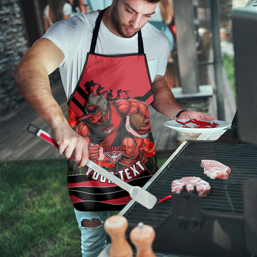 Personalised Essendon Bombers ANZAC Apron Military Remembrance Australian Football Mascot Camouflage