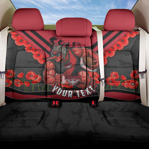 Personalised Essendon Bombers ANZAC Back Car Seat Cover Military Remembrance Australian Football Mascot Camouflage