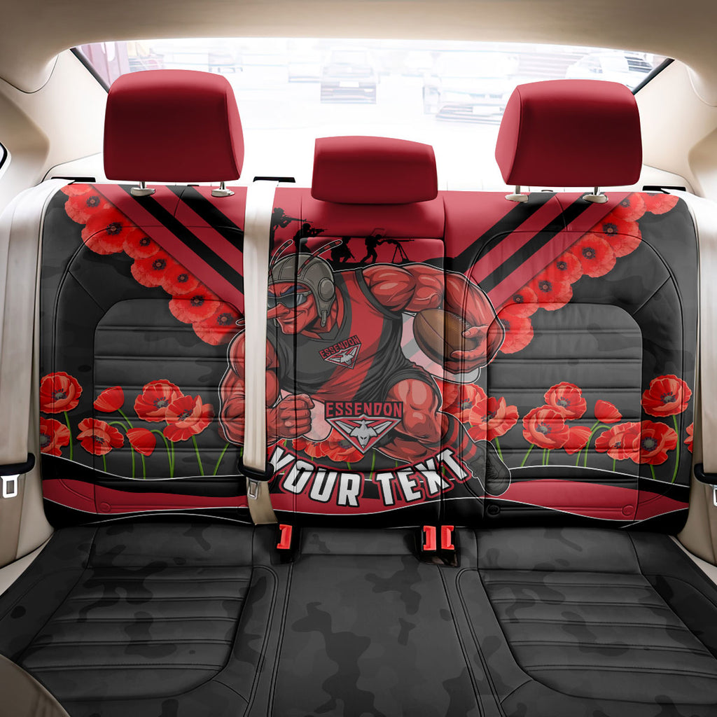 Personalised Essendon Bombers ANZAC Back Car Seat Cover Military Remembrance Australian Football Mascot Camouflage