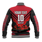 Personalised Essendon Bombers ANZAC Baseball Jacket Military Remembrance Australian Football Mascot Camouflage