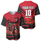 Personalised Essendon Bombers ANZAC Baseball Jersey Military Remembrance Australian Football Mascot Camouflage