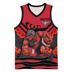 Personalised Essendon Bombers ANZAC Basketball Jersey Military Remembrance Australian Football Mascot Camouflage