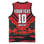 Personalised Essendon Bombers ANZAC Basketball Jersey Military Remembrance Australian Football Mascot Camouflage