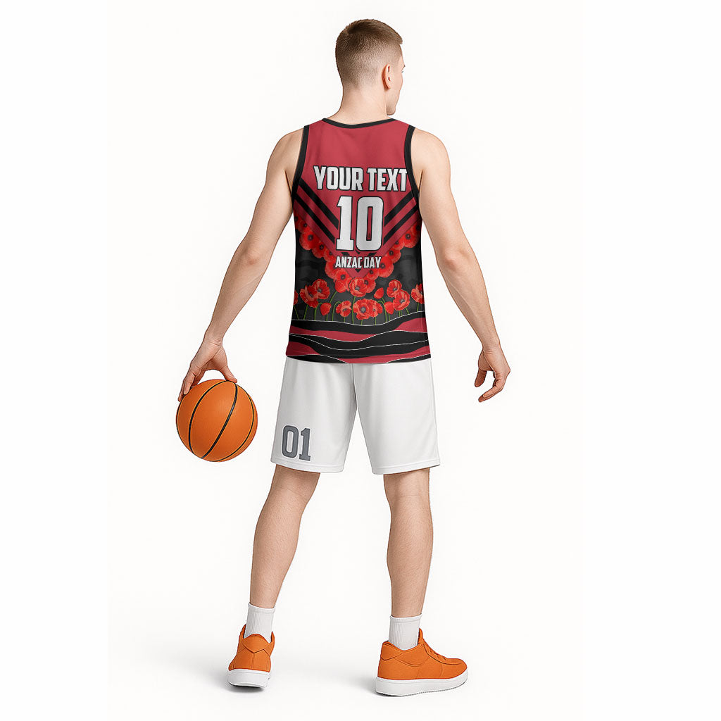 Personalised Essendon Bombers ANZAC Basketball Jersey Military Remembrance Australian Football Mascot Camouflage