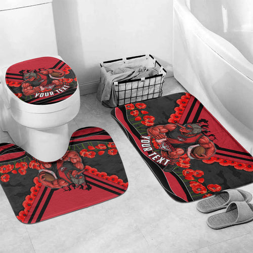 Personalised Essendon Bombers ANZAC Bathroom Set Military Remembrance Australian Football Mascot Camouflage