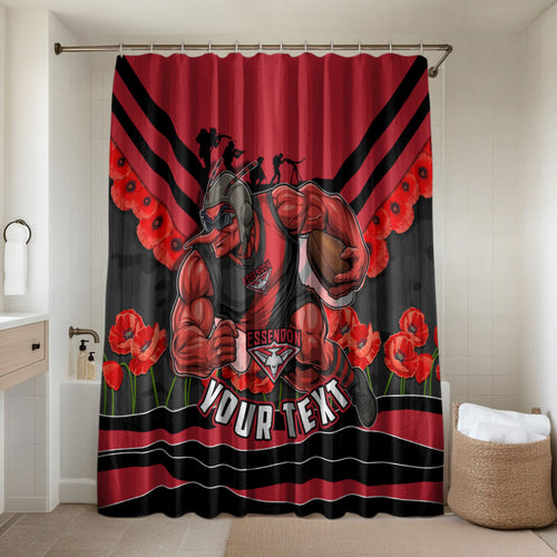 Personalised Essendon Bombers ANZAC Bathroom Set Military Remembrance Australian Football Mascot Camouflage
