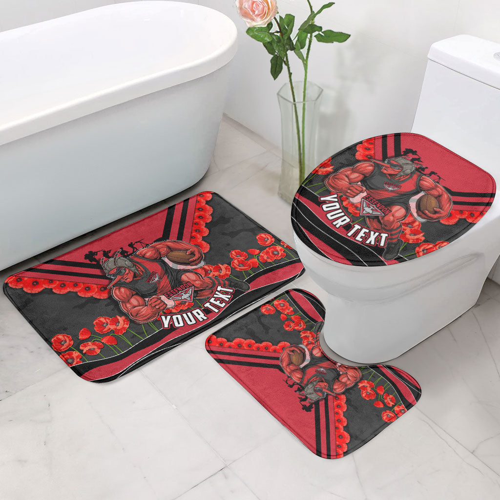 Personalised Essendon Bombers ANZAC Bathroom Set Military Remembrance Australian Football Mascot Camouflage