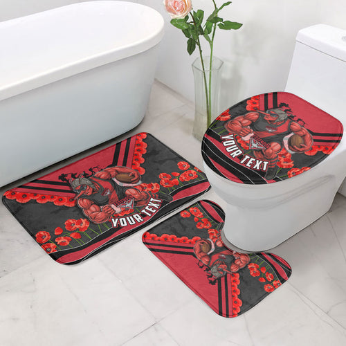 Personalised Essendon Bombers ANZAC Bathroom Set Military Remembrance Australian Football Mascot Camouflage