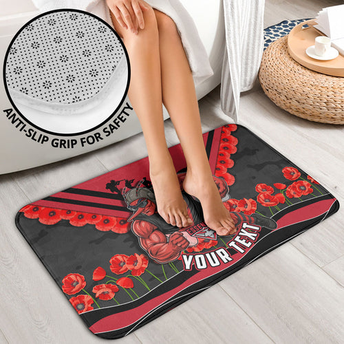 Personalised Essendon Bombers ANZAC Bathroom Set Military Remembrance Australian Football Mascot Camouflage
