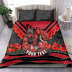 Personalised Essendon Bombers ANZAC Bedding Set Military Remembrance Australian Football Mascot Camouflage