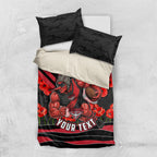 Personalised Essendon Bombers ANZAC Bedding Set Military Remembrance Australian Football Mascot Camouflage