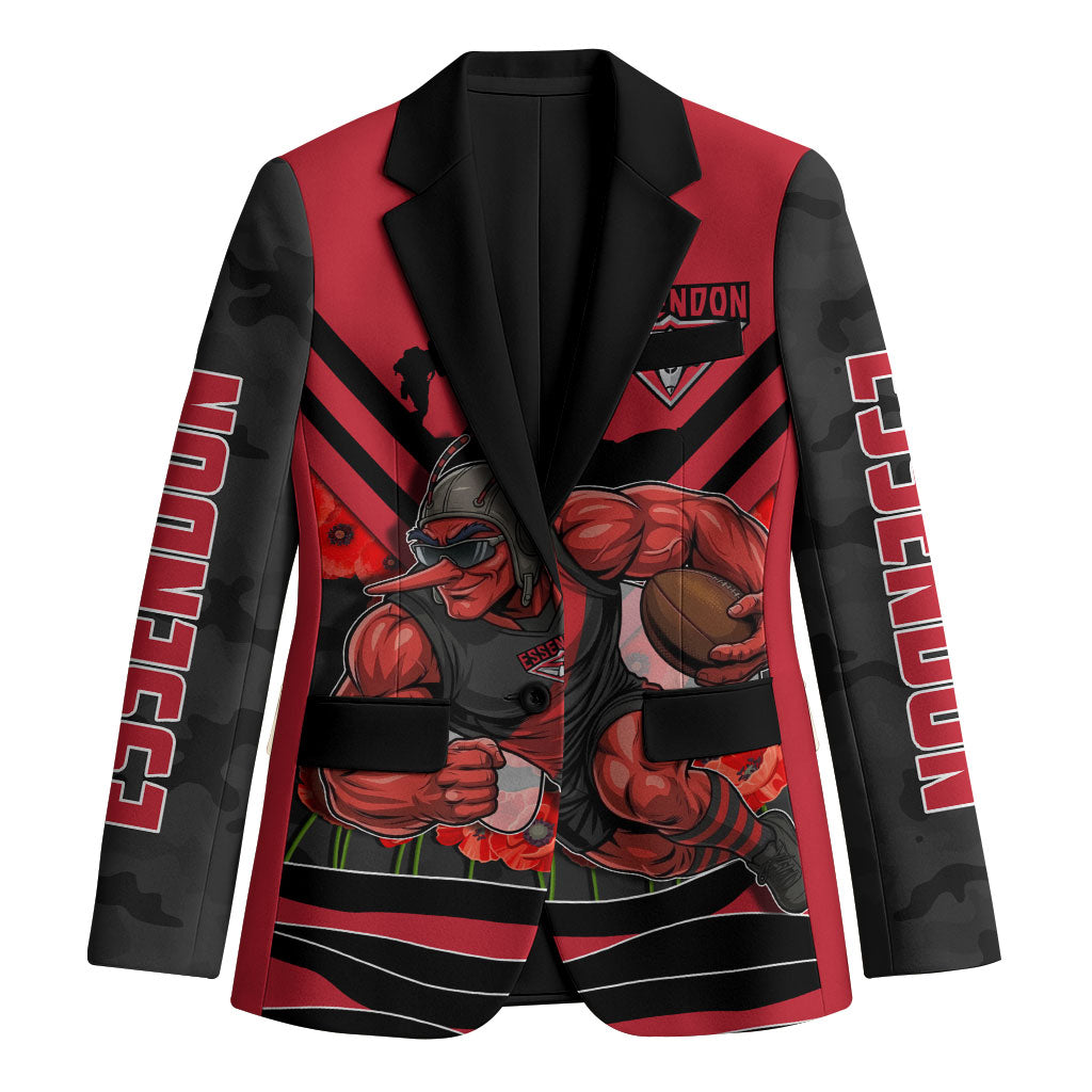 Personalised Essendon Bombers ANZAC Blazer Military Remembrance Australian Football Mascot Camouflage