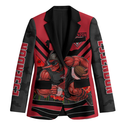 Personalised Essendon Bombers ANZAC Blazer Military Remembrance Australian Football Mascot Camouflage