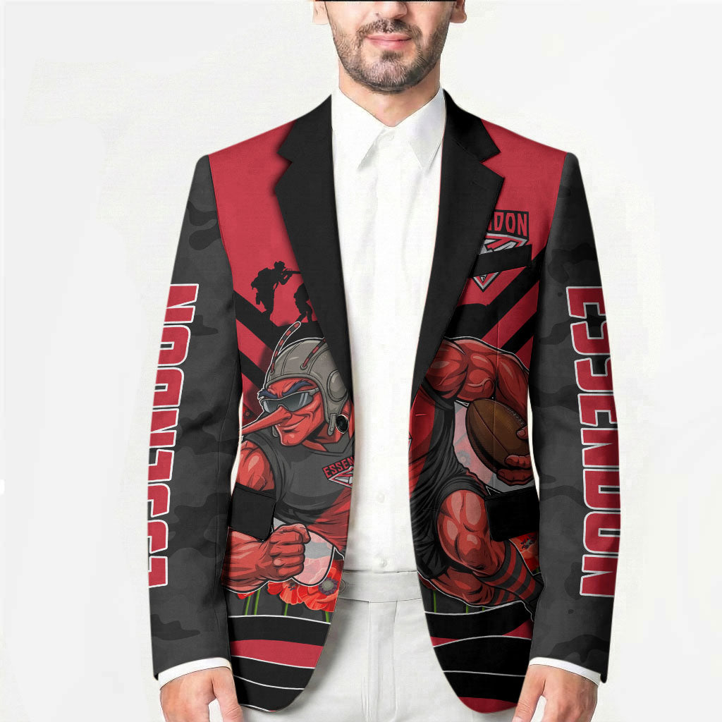 Personalised Essendon Bombers ANZAC Blazer Military Remembrance Australian Football Mascot Camouflage