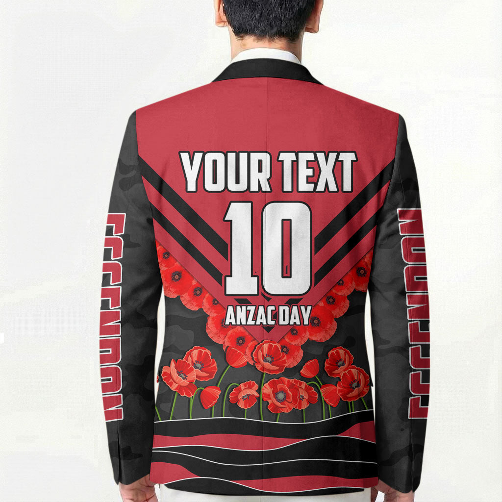Personalised Essendon Bombers ANZAC Blazer Military Remembrance Australian Football Mascot Camouflage