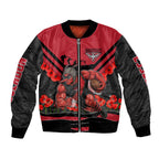 Personalised Essendon Bombers ANZAC Bomber Jacket Military Remembrance Australian Football Mascot Camouflage