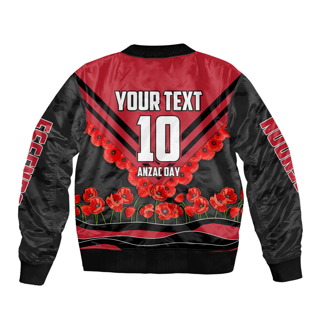 Personalised Essendon Bombers ANZAC Bomber Jacket Military Remembrance Australian Football Mascot Camouflage